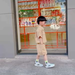 Bộ quần áo bé trai chất vải kaki mềm mại thoải mái phù hợp với thời tiết mùa hè T13