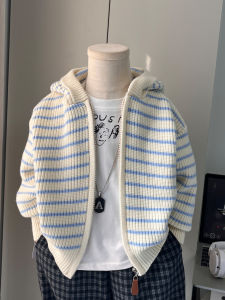 Hooded Knitted Cardigan Sweater Boy Autumn Winter