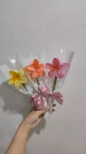 Buket Bunga Jepit Rambut Wanita Korea / Aksesoris Bunga Kamboja / Boquet Flower Hairclips / Souvenir Hadiah Istimewa / Special Gift / Pacar / Teman / Sahabat