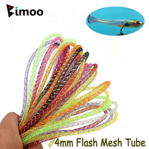 Bimoo 2M/Pack 4mm Flash Mesh Tube Fly Tying Material Holographic Mylar Tube For Tying Minnow Body Baitfish Streamer Flies