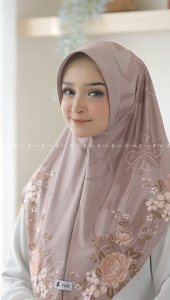 Jilbab Instan Bergo hamidah Sublim Printing Motif Arensa Pad Jersey Barbara