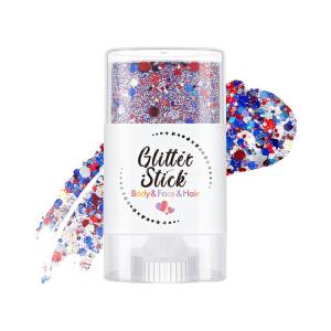 简素净 | Face Body Glitter Stick Shimmer Gel Multi Purpose Eye Shadow Lip Cheek Dual Use Stage Party Sequin Makeup Cream Cosmetics Tools
