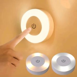 Polocat Touch Sensor LED Night Lights with Magnetic Base USB Rechargeable Wall Light Round Portable Dimming Soft Night Lamp