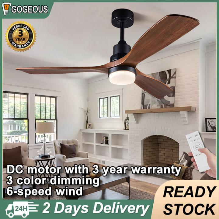 Gogeous ceiling fan with light modern design 42/48 inch 3 blades big ...