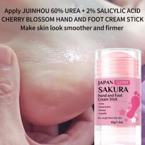 JUINHOU 60% UREA+2% SALICYLIC ACID CHERRY BLOSSOM HAND AND FOOT CREAM STICK Deep Hydration Moisturize Dry Skin Protect Your Heel