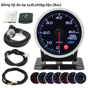 RYSJM | Bộ Đồng Hồ Đo Áp Suất Dầu Và Nhiệt Độ Nước 52MM Cho Xe 12V Kèm Đồng Hồ Đo Áp Suất Nhiên Liệu Tăng Áp Và Đồng Hồ Đo Điện Áp Để Giám Sát Động Cơ