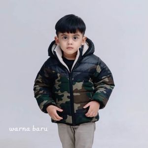 jaket musim dingin anak laki laki perempuan lapis bulu usia 1-12 tahun