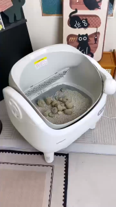 Pokpaw Open Top Smart Cat Litter Box Automatic Self Cleaning Large Capacity Cat Toilet APP Control Dual Safety Sensor Odor Control for Multi Cat Household