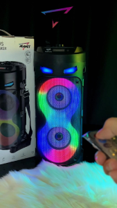 Speaker Bluetooth Karaoke Super Bass Portable 2 Mikrofon Kabel Salon Aktif Full Bass Besar 4 inch X2