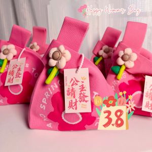 กระเป๋าถือถักแบบถือได้สำหรับวัน กระเป๋าถือผ้าฝ้ายลายดอกไม้ กระเป๋าถือแบบอเนกประสงค์สำหรับผู้หญิง กระเป๋าถือแบบอเนกประสงค์สำหรับผู้หญิง