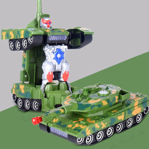 Automatic Transforming Tank Robot Toy with LED Lights & Music
