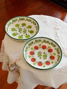 เอลันดาร์มือวาดวินเทจเซรามิกอาหารเย็นจานพาสต้าใช้ในบ้านเคลือบด้านล่างสีผัดจานลึกลายดอกไม้