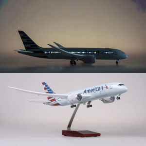 43cm American Airways B787 Diecast Resin Airplane Model Toy Kit with Landing Gear Wheel for Collection Display or Aviation Gift