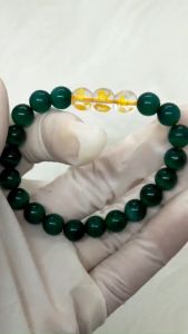 Vòng tay đá mắt mèo xanh dần ngọ tuất - Vòng tay tam hợp quý nhân dần ngọ tuất - Size 8 cho nữ - May mắn tài lộc bình an