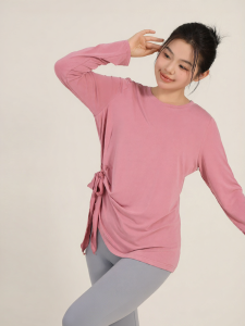 MaxRun World | Quick-Drying Yoga Workout T-Shirt Rope Waist