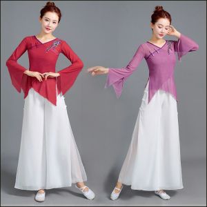 Elegant Classical Dance Top Womens Flowing Performance Practice Costume Fitness Yoga Sportswear Melissabow Brand