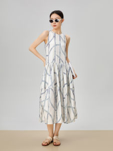 GULILI | Summer Beach Vacation Striped Colorful Print Sleeveless Dress