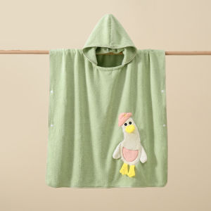 ผ้าเช็ดตัวเด็ก ผ้าคลุมไหล่แบบสวมหัว ผ้าขนหนูอาบน้ำสำหรับเด็กชายและเด็กหญิง ผ้าขนหนูทนทานต่อการซัก ผ้าฝ้ายผสม ผ้าขนหนูอาบน้ำแบบสวมหัว