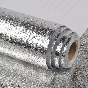 55Wide Oil-proof Waterproof Classic Kitchen Sticker Self Adhesive Aluminum Foil Wall Decal for Cabinet And Stove DIY Wallpaper