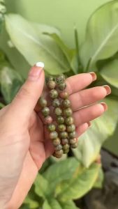 กำไลหินถูกหวย หินยูนาไคต์8มม. กำไล สร้อยข้อมือ กำไลมงคล ใส่เรียกทรัพย์ เสริมดวง การงาน การงเงิน โชคลาภ