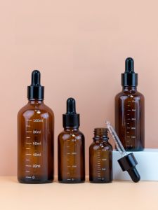 Scale Dropper Storage Bottle Empty Glass Bottle Travel Essential Oil Mixing Bottle Dark Brown Essence High-Grade Perfume Medical