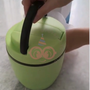 Kotak Makan Termos Lunch Box Set Anak Bulat Vacuum Sendok Lipat Portable Tahan Panas Tahan Dingin