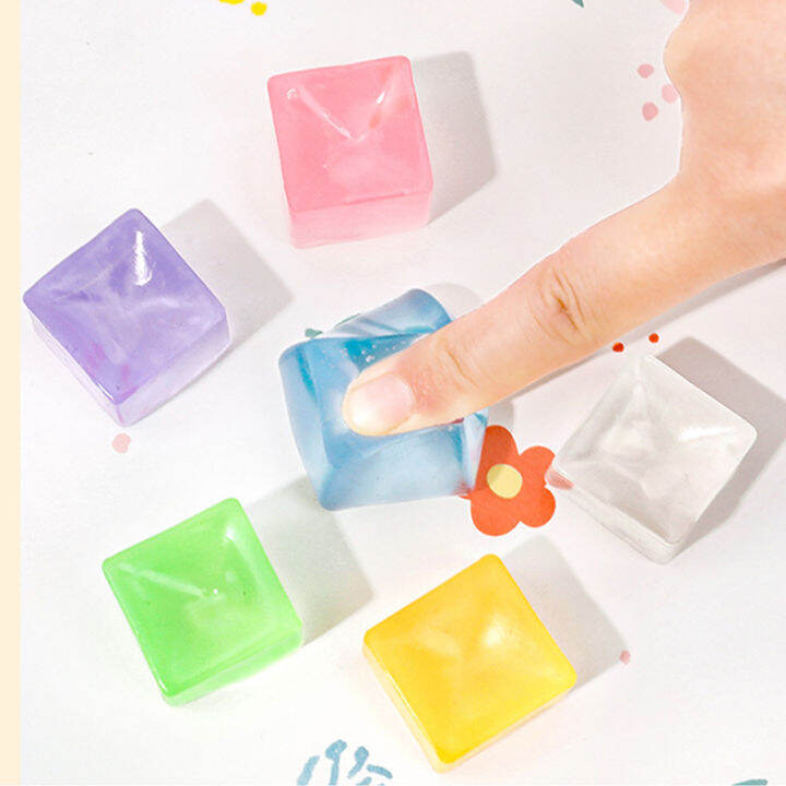 Colorful Squishy Mochi Ice Cube Square Toys For Kids Antistress Ball ...