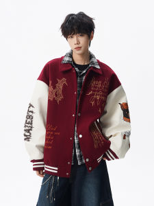 Áo Khoác Bóng Chày Mỹ Thêu Nặng Dáng Rộng Phong Cách Đại Học Áo Khoác Ngoài Thường Ngày Áo Khoác Ngoài Nam Áo Khoác Ngoài Mùa Thu