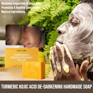 【Magic Spot Removal】Turmeric Kojic Acid De-Darkening Handmade Soap Deep Cleansing Soap Spot Removal Remove Melanin Deposits