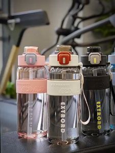 800ml large capacity water cup high temperature resistant men and women sports straw portable water bottle with rope
