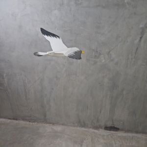 โมบายนกไม้ แต่งสวน สีดำ นกไม้สีขาว แต่งบ้าน