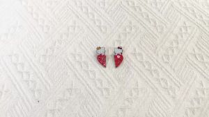 Bandai | 1pair Anime Hello Kitty Brooch Cute Love KT Cat Splice Accessories Couple Decoration Matching Badge Pins Christmas Gifts