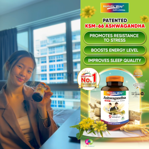 Holistic Way Ashwagandha Mood+ for Stress Relief & Sleep Aid | Focus & Mood Balance | Promote Calmness & Mental Clarity — Vegan (60 Vegetarian Capsules per bottle)