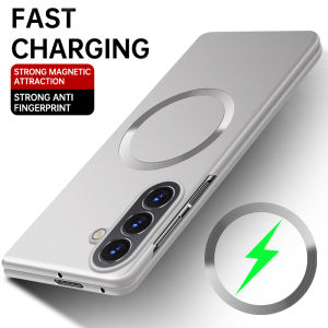 Ultra Thin Metal Paint Frosted PC Magnetic Case For Samsung Z Fold 8 7 6 5 4 3 Slim Matte For Magsafe Charge Armor Plating Cover