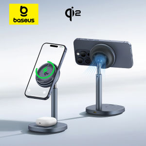 Baseus 2-in-1 20W Wireless Charger Qi2 15W Magnetic Wireless Charging Stand For iPhone 16 13 14 15 AirPods Pro