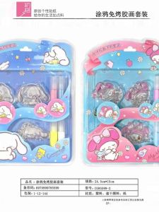 Sanrio No-Bake Graffiti Decoupage Kit Girls Handmade Keychain Creative Coloring Paints Sand Painting Model DIY Craft Toys