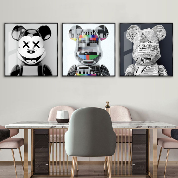 Punch-Free Violent Bear Trendy Decorative Painting Living Room Sofa ...