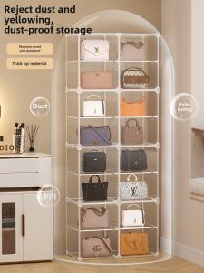 Transparent Moisture Proof Bag Storage Rack Dustproof Display Cabinet Home Use Wardrobe Organizer Bedroom Storage Shelf