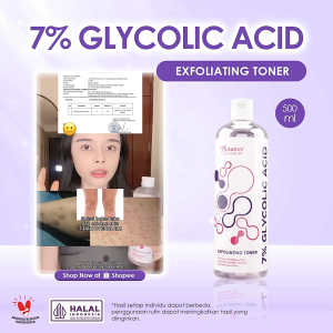 Toner brightening 7% Glycolic Acid pemutih area slengki dan keti