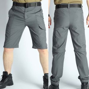 Top Elastic Mens Hiking Pants Outdoor Sport Summer Quick Dry Waterproof Detachable Camping Trekking Climbing Cargo Pants