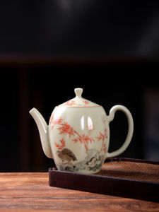Yuan Dynasty Ceramic Tea Pot Beauty Shoulder Design Chinese Style Small  Deyuan Porcelain Tea Brewing Pot Dining Utensils