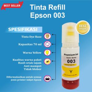 Tinta Premium Ink 003 Refill Printer Epson L1110 L3110 L3150 L5190