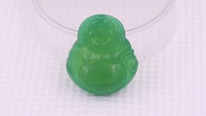 Mặt dây chuyền Phật Di lặc mã não xanh lá size trung kèm vòng cổ dây dù + móc inox mặt dây chuyền Phật cười