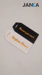 JANKA Hangtag Label Akrilik Gift Hampers Hiasan Tas Modern Gantungan Koper Custom Souvenir Tebal 2mm Tag Baju Elegan