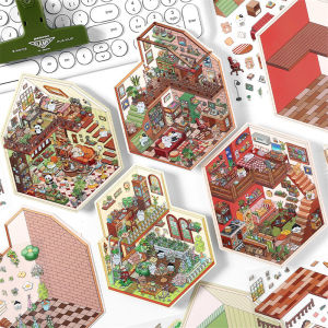 InfeelMe 2.5D Stereo Scenery Stickers Fun Stress Relief DIY Miniature Scene Decorative Stickers Creative Stationery Supplies