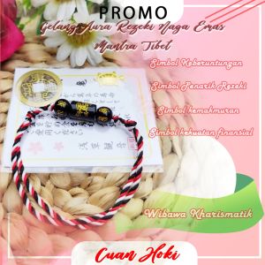 Cuan Hoki Gelang Aura Rezeki Mantra Naga Hitam Emas Gelang Hoki Keberuntungan Pria & Wanita Bisa COD