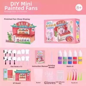 WEIBAI | DIY Children Craft Kit Mini Intangible Cultural Heritage Lacquer Fan