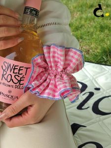 Diyue Double Layer Lace Hair Tie Barbie Pink Girl Sweet Hair Accessory Ins Fashionable Hair Bands Cotton Linen Material