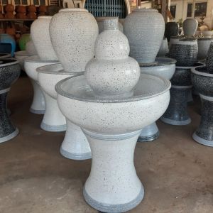 น้ำล้น น้ำผุด(สีขาวหินอ่อน) ทรงน้ำเต้า เสริมฮวงจุ้ยหน้าบ้าน รับประกันสินค้าแตกระหว่างขนส่ง แตกหักเสียหายรับชิ้นใหม่ทันที