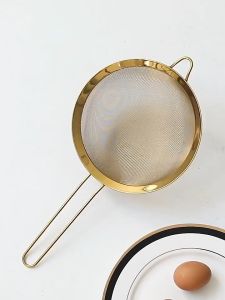 BR33-3 ตะแกรงร่อนแป้ง 20ซม. สีทอง